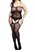 CURRMIEGO Sexy Lace Bodystocking Fishnet Lingerie Black
