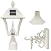 GAMA SONIC GS-106FPW-W Baytown Lamp Outdoor Solar Light Fixture, Pole Pier & Wall Mount Kits, White