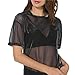 TOPUNDER Women Clothing 2018 Women Hollow Blouse Transparent Round Neck Top Short Sleeve T-Shirt Topunder
