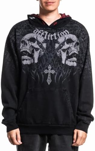 Affliction Men's Long Sleeve Thermal Shirt, Y2K Graphic Design (US