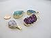 Agate Pendant Natural Druzy Agate with Gold Bezel One Hooks Set of 3 Mixed Shape Mixed Color