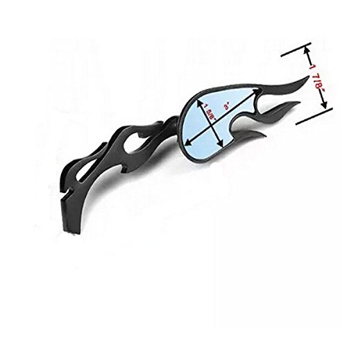 OKSTNO Custom Black Twisted Flame Motorcycle Rear View Side Mirrors Cruiser + Bolts Fits for Most Suzuki Honda Kawasaki Cruisers Touring Bikes Sport Bike Scooters - Thumbnail 3