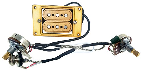 "DeltaBucker Deluxe" 3-string Maple Cigar Box Guitar Humbucker Pickup pre-wired with Volume & Tone - No Soldering Required