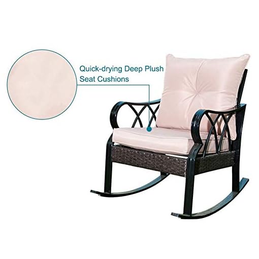 Sunlife Pe Wicker Rocking Chair Patio Rattan Reclining Chair With
