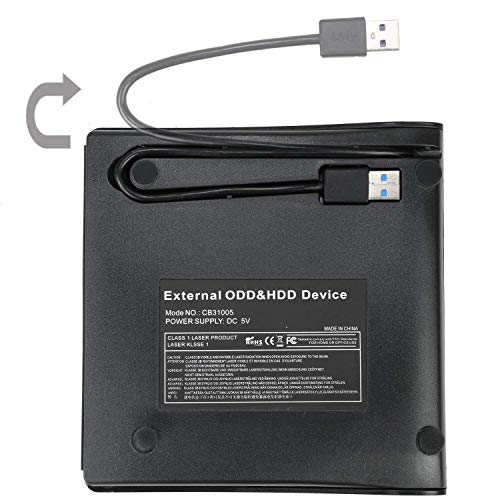 External CD Drive, USB 3.0 Portable CD DVD Player,Ultra Slim CD DVD Drive Burner Reader Writer with Embedded Cable, Excellent External DVD Drive for Mac Laptop Notebook and Desktop - Thumbnail 7