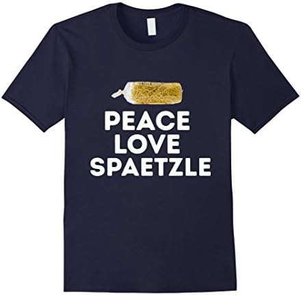 Mens Peace Love Spaetzle - German Soft Egg Noodle Food T-Shirt 3XL Navy
