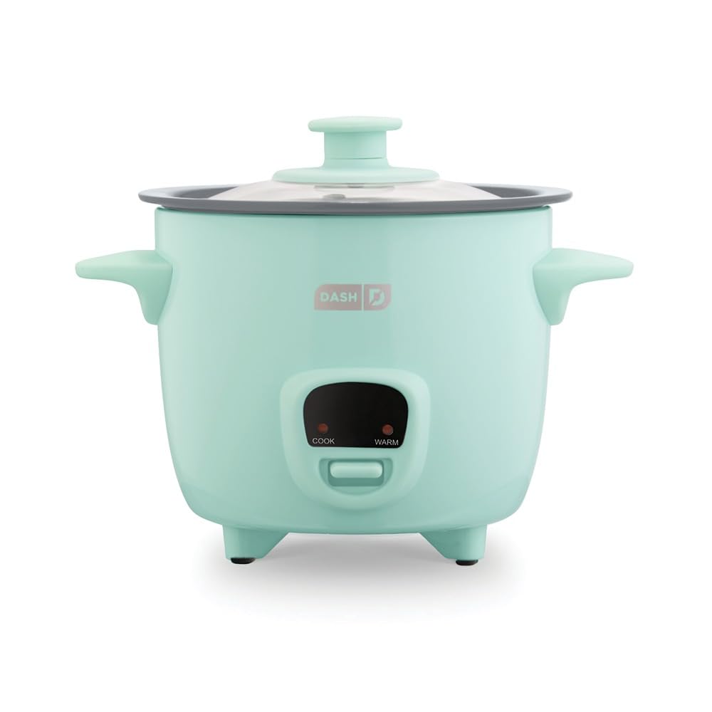 Photo 1 of Dash Mini Ceramic Rice Cooker - Designed for Single-Serve Cooking - Compact Rice Cooker with Nonstick Removable Pot, Keep Warm Function & Easy-to-Clean Sleek Design - Aqua Ceramic