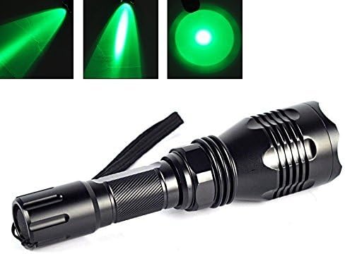 LiteMax Green Light Tactical Torch Flashlight 250 Yards Range High Lumens Green Hunting Light Super Bright Green LED Coyote Hog Fox Predator Varmint Hunting Lamp Torch, Water-Resistance, Powerful