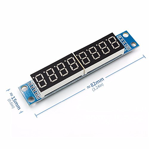 Yoneix MAX7219 LED Dot Matrix 8 Digit Digital Tube Display Control Module 3.3V 5V Microcontroller Serial Driver 7-Segment(1PCS)