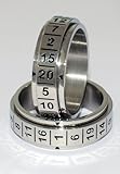 D-20 Spinner Ring. Stainless Steel, Even Odds All Numbers, Replaces D-20 Dice Gaming (Sizes 6-16)