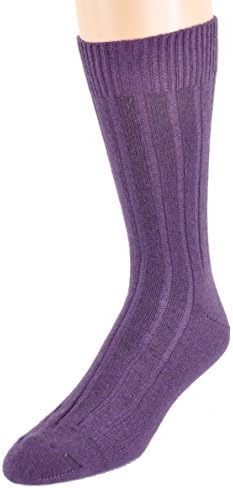 Marcoliani Men's Mid-Calf Luxury Cashmere Socks from Italy One Pair Plum