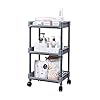 TUKAILAI Rolling Storage Trolley 3 Tier Utility Cart with wheels and 3 Baskets Organization for Kitchen Bathroom Bedroom…