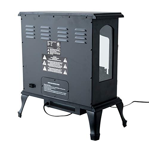 FLAME&SHADE Electric Wood Stove Fireplace Heater - Freestanding - Height 25in