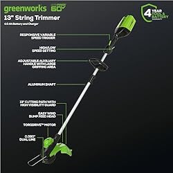 Greenworks 60V 13" Cordless String Trimmer & Leaf
