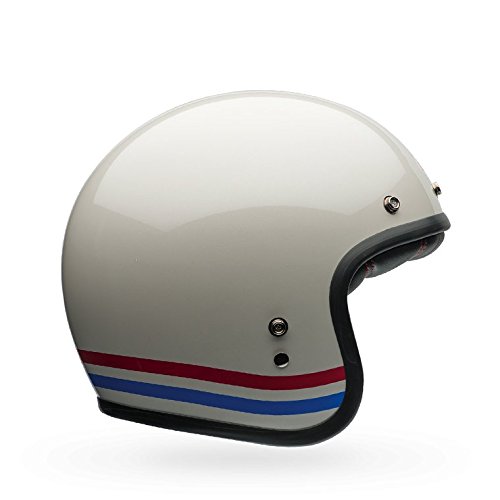 Bell Custom 500 Unisex-Adult Open face Street Helmet (Stripes Pearl White, Medium) (D.O.T.-Certified)