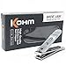 Kohm Straight Blade Edge Nail Clipper with Nail File (Swing Out) - SS Wide Jaw Toenail Clippers for Thick Toenails, Fungal Nails, Nail Clippers for Men
