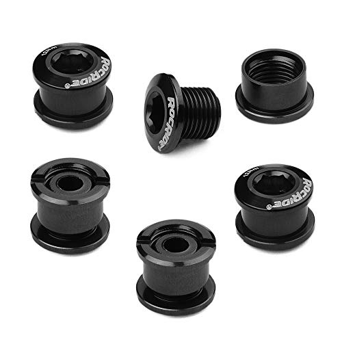 RocRide Single Chainring Bolts in Aluminum or Steel. Pack of 5. (Black Aluminum)