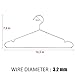 TIMMY Wire Hangers Stainless Steel Strong Metal Wire Hangers Clothes 20 Pack 16.5 Inch