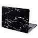 HDE Plastic Hard Shell Case and Keyboard Cover for MacBook Pro 13 with Retina Display (Models: A1425/A1502), Black and White Marble