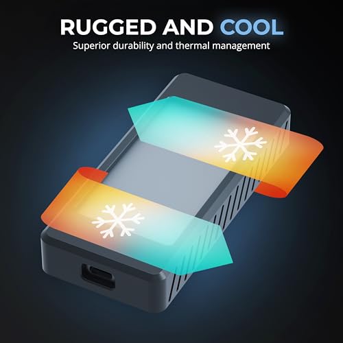 SABRENT Rocket XTRM 5 4TB Thunderbolt 5 Portable SSD, 80Gbps Connection, Up to 64Gbps Transfer, Compatible with TB4 TB3 USB4 USB 3.2 20Gbps 10Gbps 5Gbps, Rugged Aluminum and Silicone (SB-XTM5-4TB)