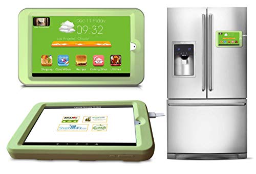 Kitchen Display, 8" HD IPS screen, Refrigerator Stuck Design, Pre-installed Recipes, Top Cooking Sites, Cloud Album, Kitchen Entertainment, Internet Radio & Music, Online Grocery