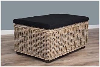 Inspiring Furniture LTD Natural Kubu grey wicker foot stool