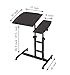 CA&HomeDecor Height Adjustable Office Desk Rolling Laptop Desk Cart Over Bed Hospital Table Stand, Black