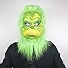 NECHARI Christmas Mask Deluxe Latex Green Full Head Stole Christmas Mask