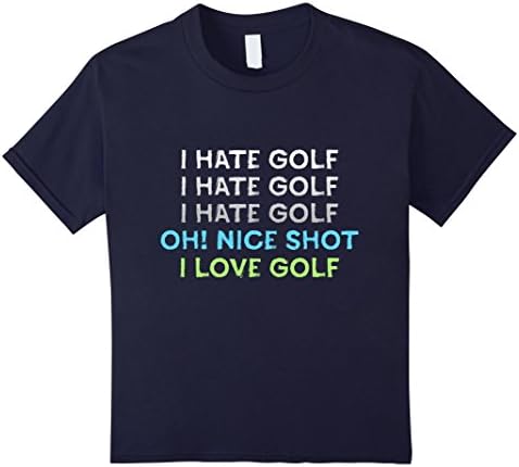 unisex-child I Hate Golf Oh Nice Shot I Love Golf Pun Golf Humor T-Shirt 6 Navy