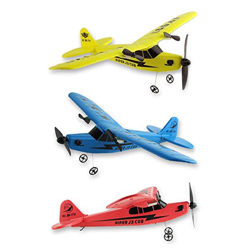Glider Airplane Toys, Sacow Remote Control RC Helicopter Plane EPP Foam 2CH 2.4G Toy (Blue)