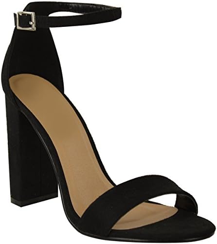 Fashion Thirsty Womens Ladies Block High Heels Ankle Strap Sexy Open Toe Sandals Shoes Size New