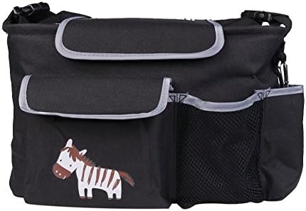 Stroller organizer bag, fit with Adjustable Straps, Accessories Bag, Stroller Bag, Baby Accessories, Stroller Diaper bag (Black)