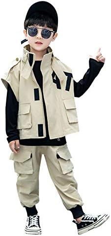 ジャケット 男の子 ベスト インナー ロングパンツ 3点 セットアップ 子供服 アウター 長袖 Tシャツ 防風 通気 カジュアル かっこいい ジージャン ボーイズ ファッション キッズ服