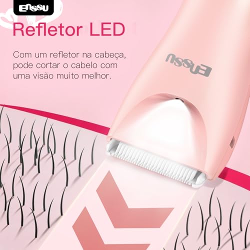 Enssu Aparador De Pelos Intimos Femininos 2 em 1 | Aparador de Pelos Feminino para Corpo e Virilha, Depilador Elétrico com Lâmina de Segurança, IPX7 à Prova d'Água