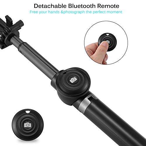 image for Konesky Bluetooth Remote Control Selfie Stick Tripod, Lightweight Univ