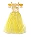 ReliBeauty Little Girl's Princess Belle Costume Dress up RB-G9169 (7-8, Ankle-length:yellow)