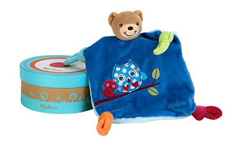 Kaloo Colors Bear Doudou with Owl Applique and Teething Ring