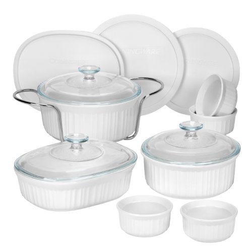 CorningWare 1083955 French 14-Piece Bakeware Set, White