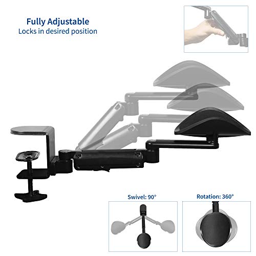 VIVO Universal Clampon Adjustable Armrest, Desk Cradle Rotating Elbow