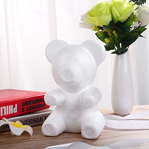 LUOEM Modelling Polystyrene Styrofoam Foam Bear Mould White DIY Craft for Flower Arranging Gift Wedding Party Decoration 20cm x 13cm