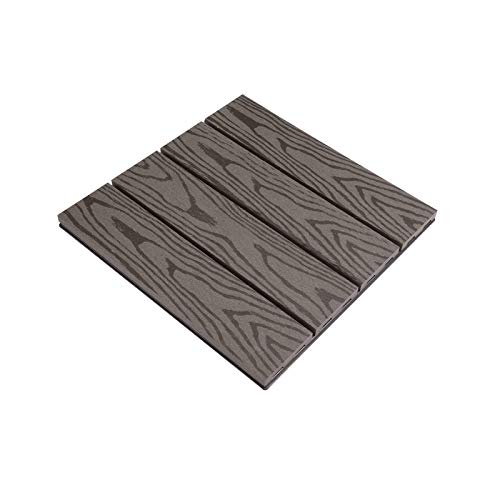 EUGAD WPC Premium Terrassenfliesen Bodenfliese Klickfliese Holzoptik, Terrassendielen Fliese Bodenbelag mit klicksystem, 22 Stück 30x30 cm = je 2 m² Braun – Bild 3