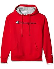Champion Men's Powerblend Fleece Pullover Hoodie, Script Logo