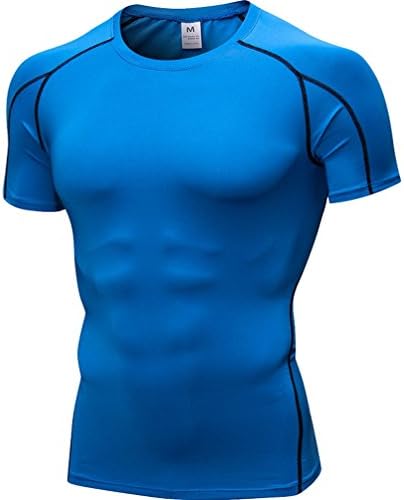 YiiJee Mens Quick Dry Tight Compression Base Layer Short Sleeve Athletic Fitness T-Shirt