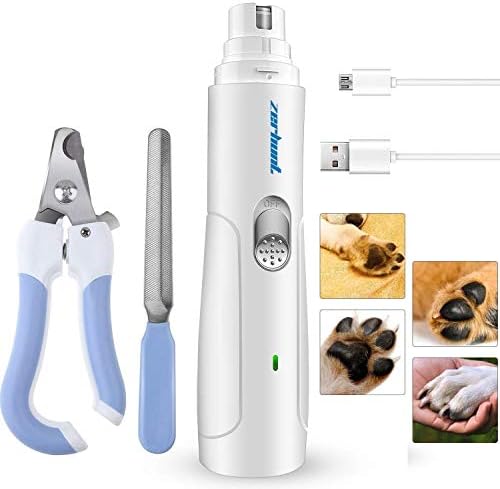 Zerhunt Dog Nail Clippers, Electric Pet Nail Grinder Trimmer Grooming Tools Professional Nail Trimmer for Small Medium Pets, Safe, Ultra Quiet Painless(New Version)