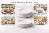 1ABOVE 50 Pack White Disposable Plate 7 Inch Sugarcane Fiber Biodegradable view 6