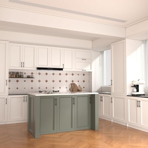 LONTAN 15 Pieces Kitchen Handles 128 mm Distance Black Handles Drawers Stainless Steel Furniture Hardware Minimalist Design for Dresser Drawers and Kitchen Cabinets