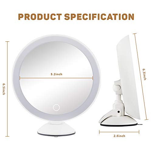 image for BEAUTYMIRROR Updated 2020 Version 10X Magnifying Mirror With Lights,Po