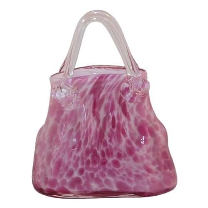Glass Handbag Vase Pink Amazon Co Uk Kitchen Home