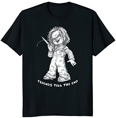 Mens Friends Till The End Chucky T-Shirt Large Black