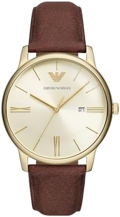 Amazon.com: Emporio Armani Men's Three-Hand Silver and Rose Gold